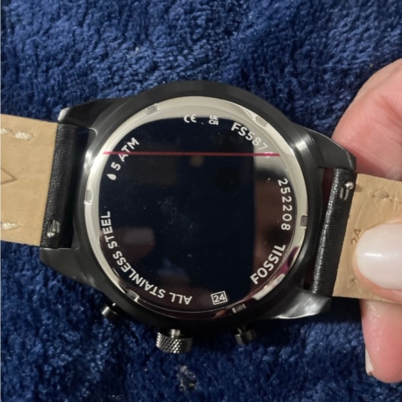 Fossil Bronson Chronograph Quartz Black Leather Men's Watch FS5874 - Picture 6 of 7